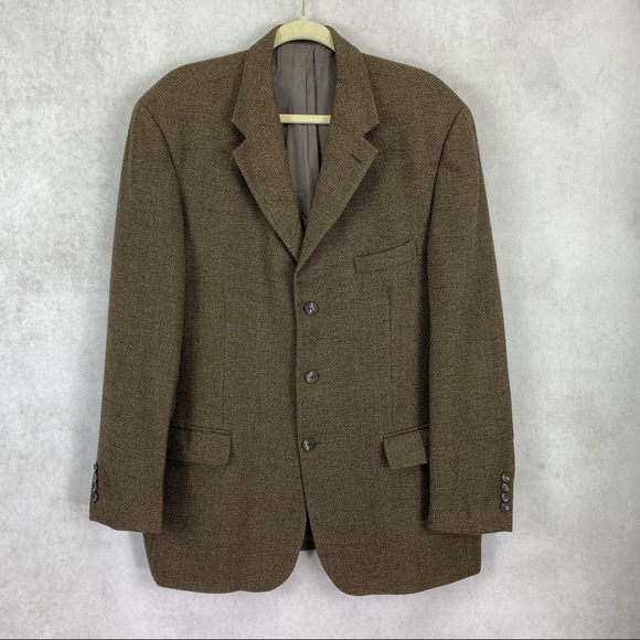 Pronto-Uomo Men's 44 R Firenze 3 Button Sport Coat Blazer Suit Jacket Wool Italy - Picture 1 of 14